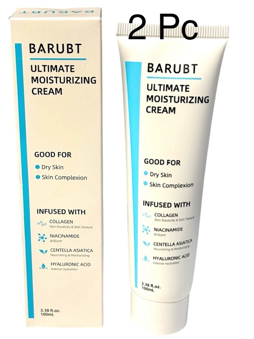 BARUBT 2 Pc Bundle Ultimate Moisturizing Cream Face 3.38 Fl Oz NEW $80 Sealed